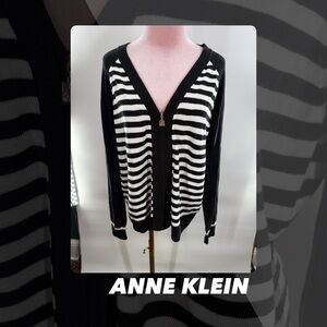 EUC Anne Klein Striped Cardigan